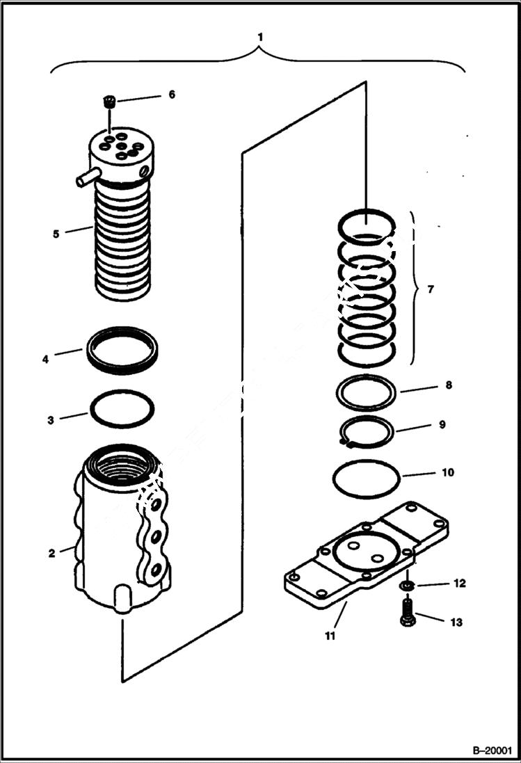 Схема запчастей Bobcat 320 - SWIVEL JOINT (S/N 511720001-511720661) HYDRAULIC SYSTEM