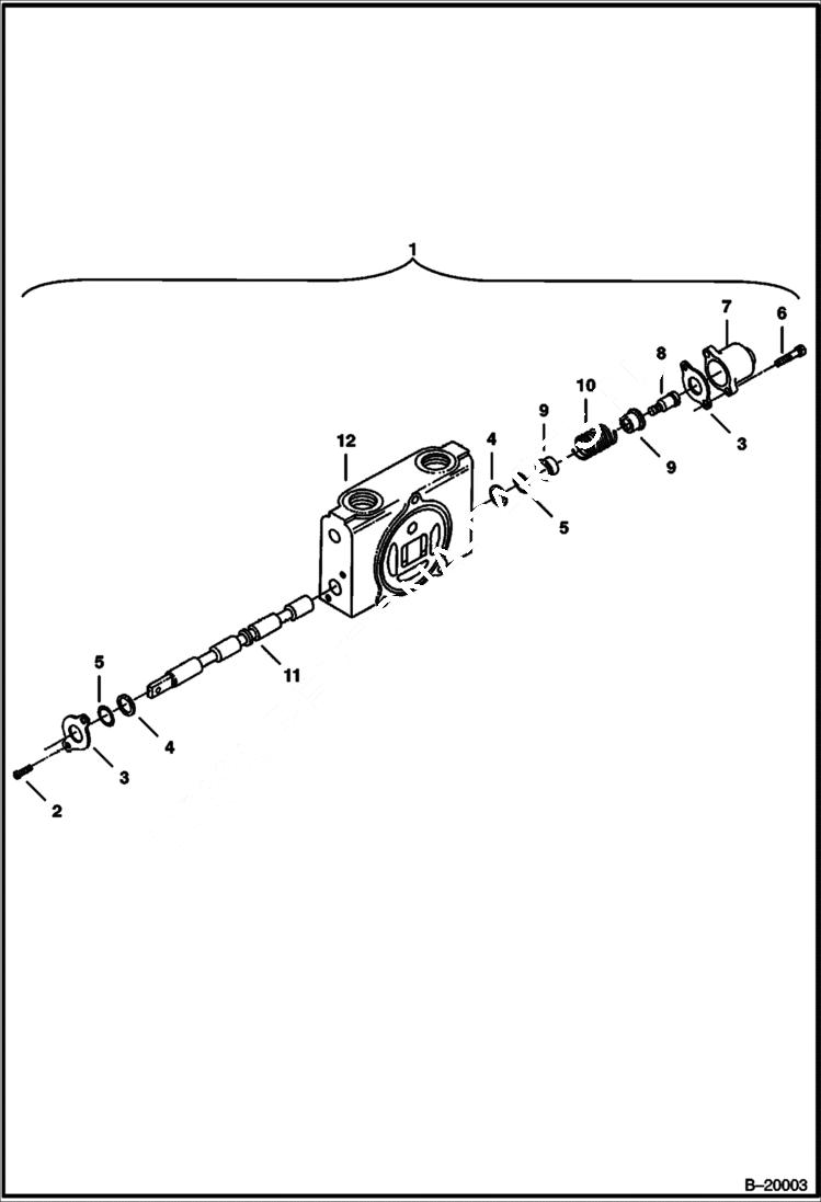 Схема запчастей Bobcat 325 - VALVE SECTION (Auxiliary) HYDRAULIC SYSTEM