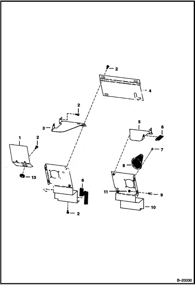 Схема запчастей Bobcat 700s - PANELS (S/N 12089 & Below) MAIN FRAME