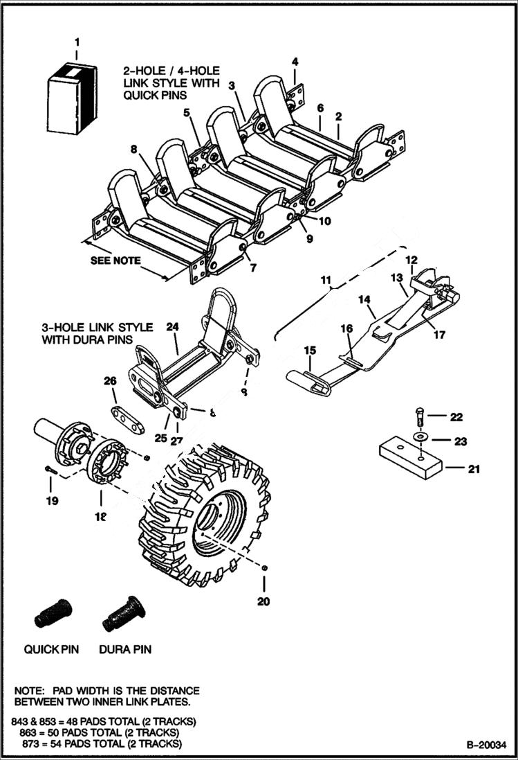 Схема запчастей Bobcat TRACKS - TRACKS (Trail Blazer Series) (800 Series Loaders) Loader