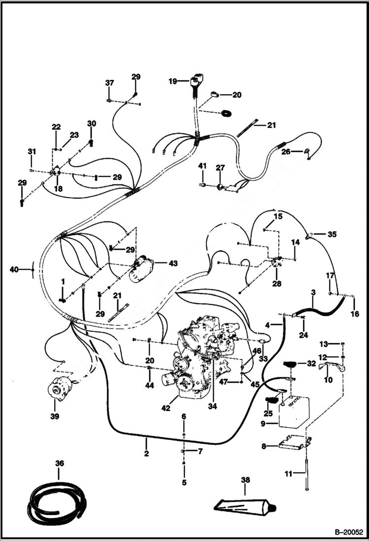 Схема запчастей Bobcat 700s - ENGINE ELECTRICAL (S/N 23001 & Above) ELECTRICAL SYSTEM