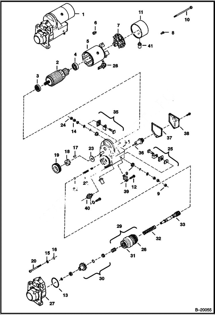 Схема запчастей Bobcat 700s - STARTER (2.7 KW) (Nippondenso - 228000-5210) ELECTRICAL SYSTEM