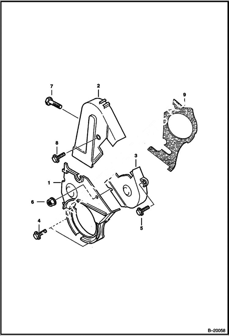 Схема запчастей Bobcat 600s - TIMING COVER POWER UNIT