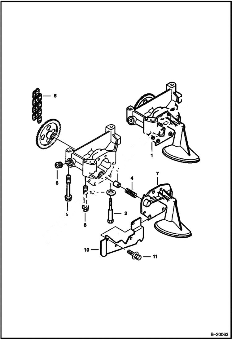 Схема запчастей Bobcat 600s - OIL PUMP POWER UNIT