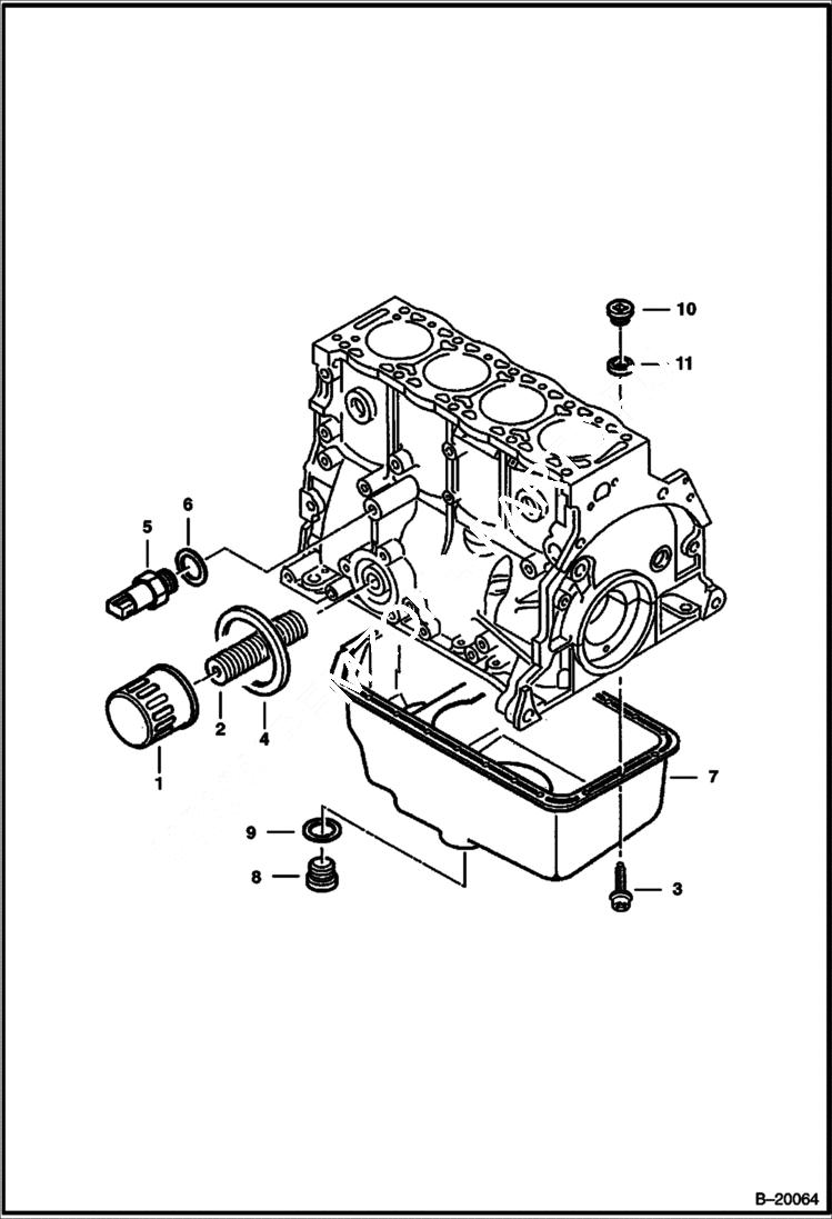 Схема запчастей Bobcat 600s - OIL FILTER POWER UNIT