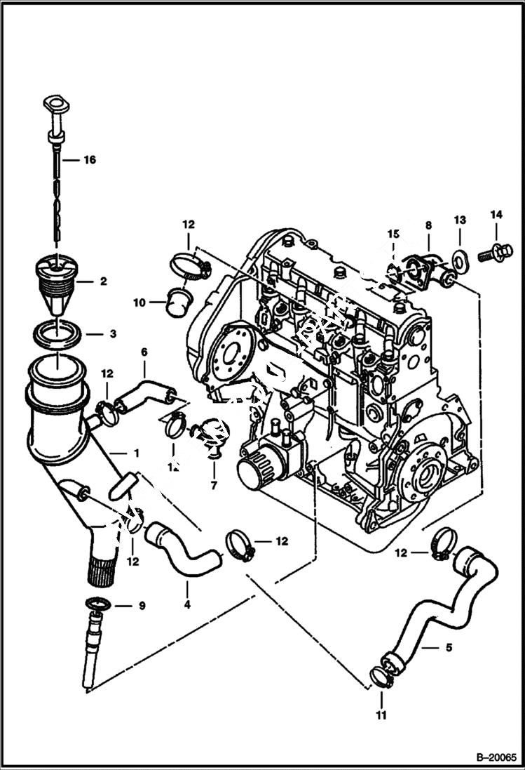 Схема запчастей Bobcat 600s - OIL FILLER POWER UNIT