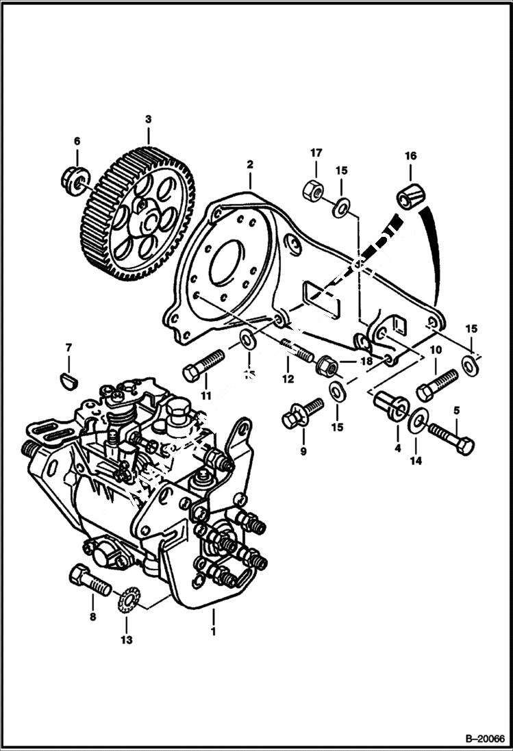 Схема запчастей Bobcat 600s - FUEL INJECTOR MOUNT POWER UNIT