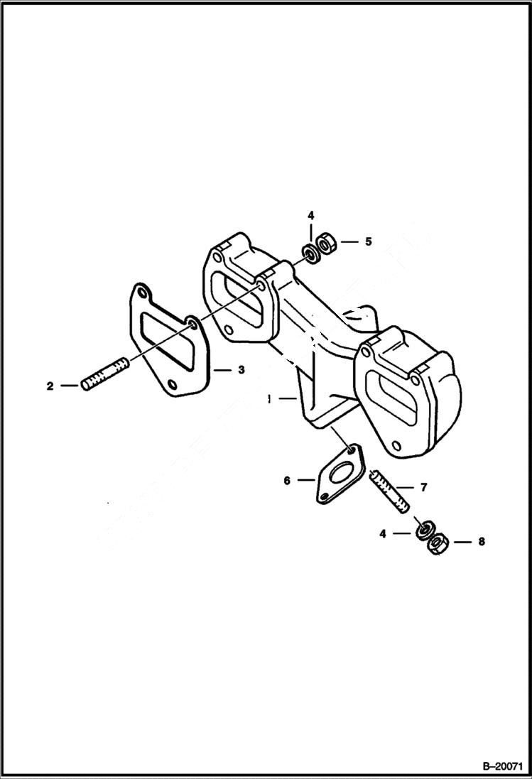 Схема запчастей Bobcat 600s - EXHAUST MANIFOLD POWER UNIT