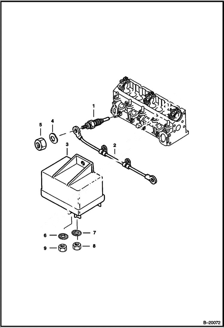 Схема запчастей Bobcat 600s - GLOW PLUG & PREHEATING TIMER POWER UNIT