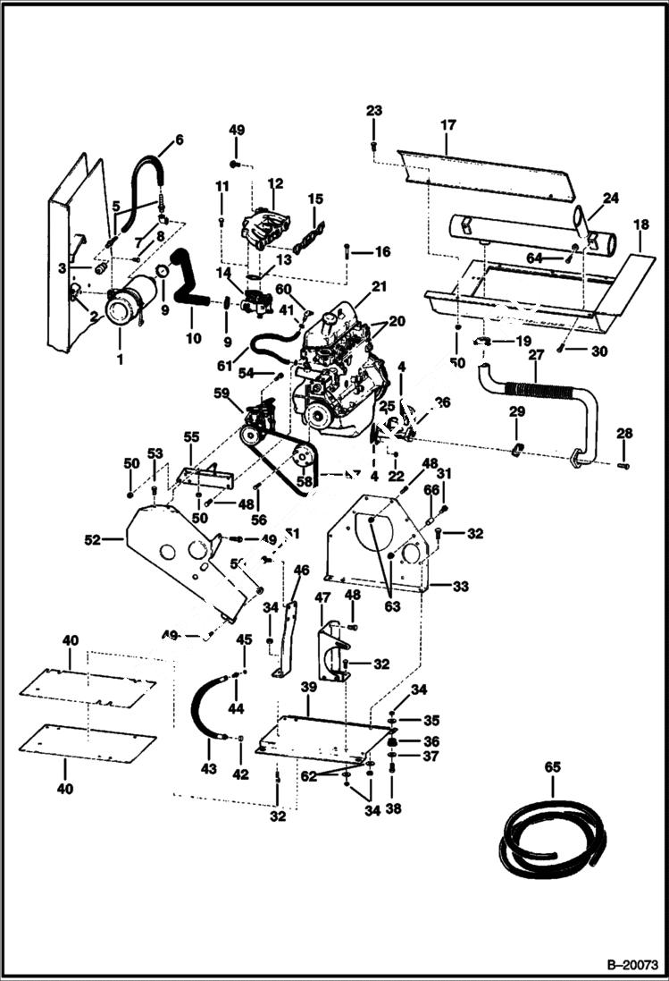 Схема запчастей Bobcat 700s - ENGINE & ATTACHING PARTS (Ford Engine) POWER UNIT