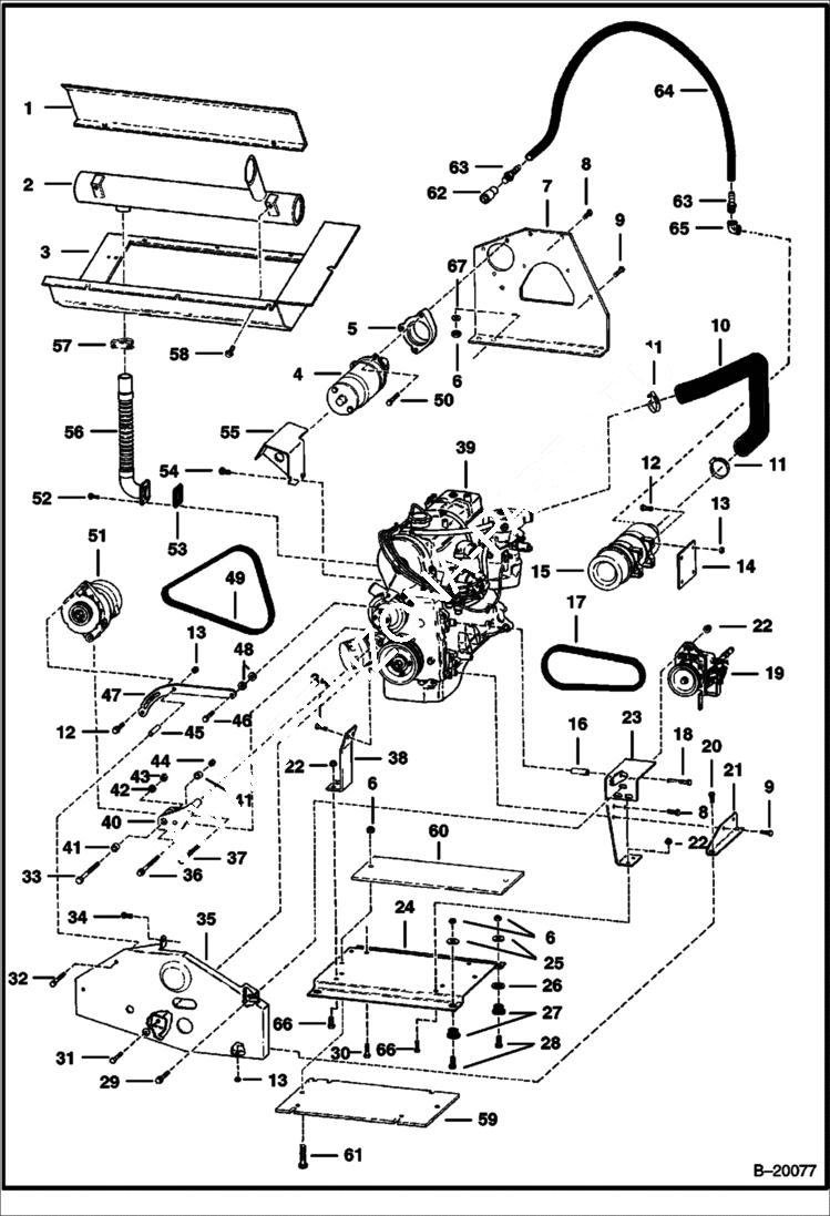 Схема запчастей Bobcat 700s - ENGINE & ATTACHING PARTS POWER UNIT