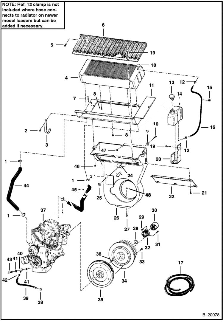 Схема запчастей Bobcat 700s - ENGINE & ATTACHING PARTS (Mitsubishi Engine) POWER UNIT