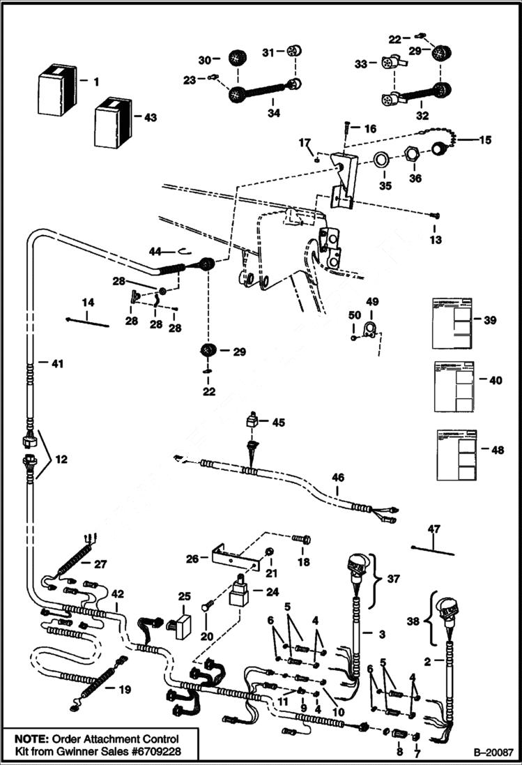 Схема запчастей Bobcat 600s - ELECTRICAL CONTROLS KIT (Attachments) ACCESSORIES & OPTIONS