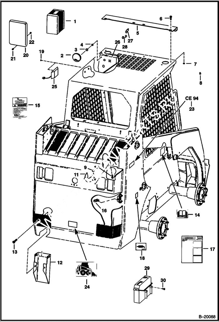 Схема запчастей Bobcat 600s - EUROPEAN ACCESSORIES ACCESSORIES & OPTIONS