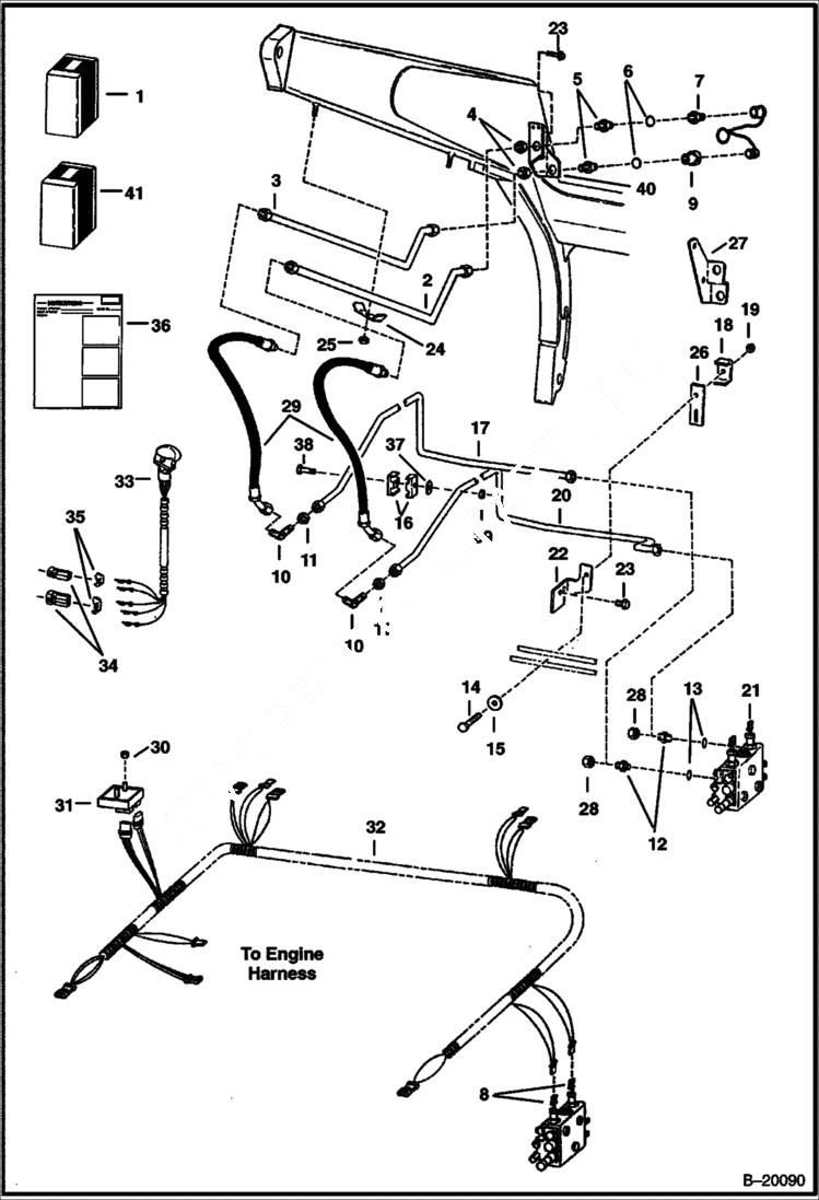 Схема запчастей Bobcat 600s - FRONT AUXILIARY KIT (W/Flush Face Couplers) (5148 11081 & Above) ACCESSORIES & OPTIONS