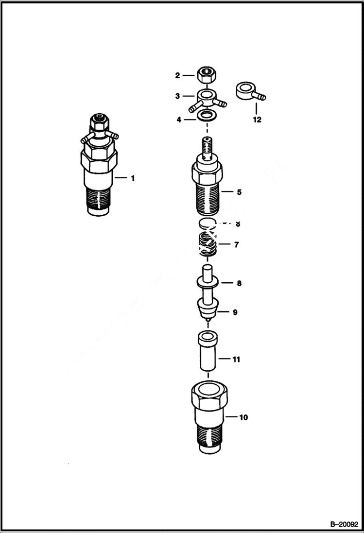 Схема запчастей Bobcat 320 - NOZZLE HOLDER POWER UNIT