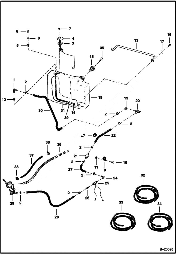 Схема запчастей Bobcat 700s - FUEL SYSTEM MAIN FRAME