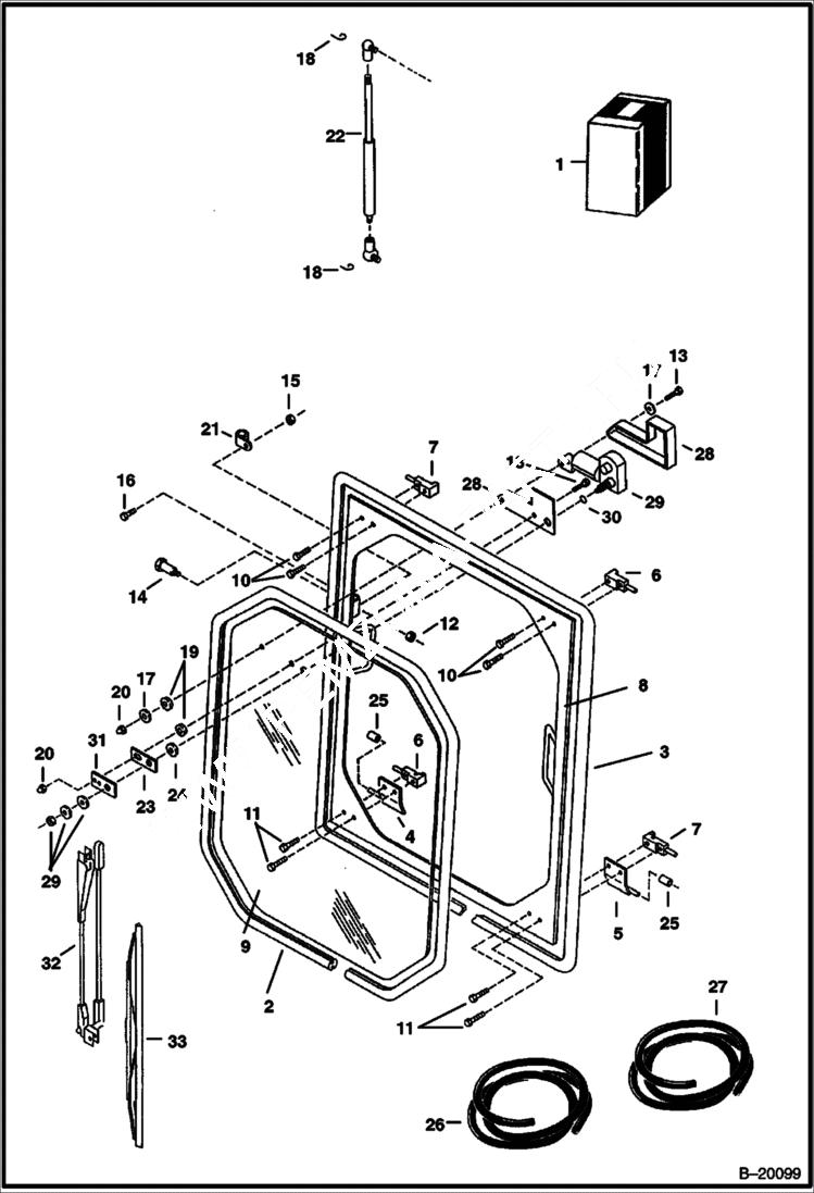 Схема запчастей Bobcat 320 - FRONT WINDOW KIT ACCESSORIES & OPTIONS