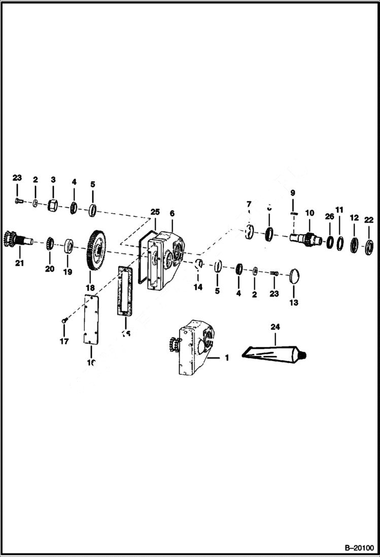 Схема запчастей Bobcat 700s - GEARCASE DRIVE TRAIN