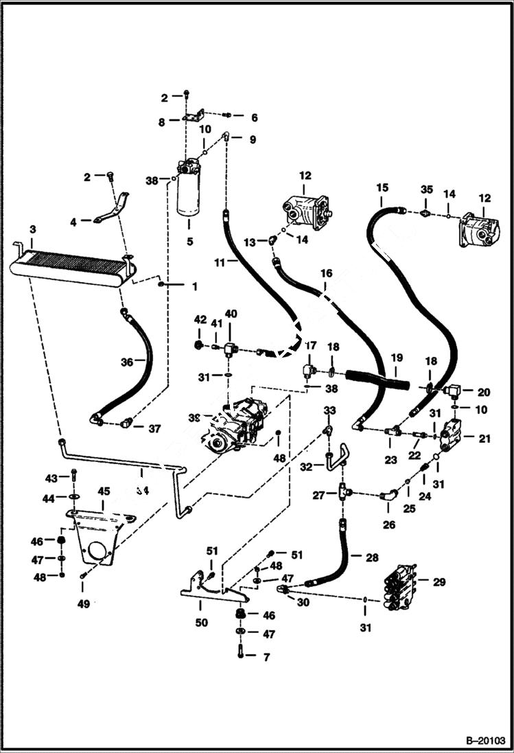 Схема запчастей Bobcat 700s - HYDROSTATIC CIRCUITRY HYDROSTATIC SYSTEM