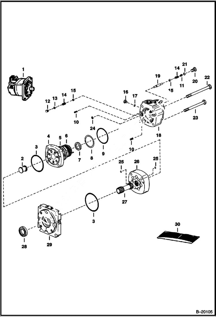 Схема запчастей Bobcat 700s - HYDROSTATIC MOTOR HYDROSTATIC SYSTEM