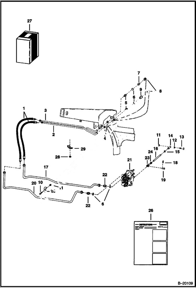 Схема запчастей Bobcat 700s - AUXILIARY HYDRAULICS (Front) ACCESSORIES & OPTIONS