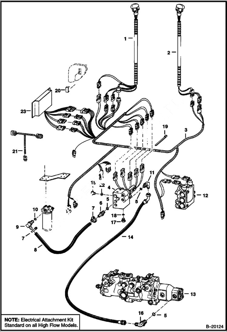 Схема запчастей Bobcat 800s - HIGH HORSEPOWER HYDRAULICS HIGH FLOW HYDRAULICS