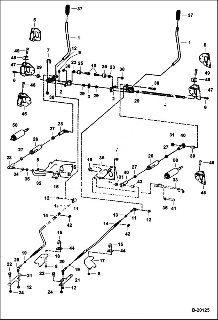 Схема запчастей Bobcat 800s - HAND CONTROLS S/N 5144 18294, 18296-18705, 18711-18884 & 18887-18904 5145 20063 5146 20146 & Bel. HYDROSTATIC SYSTEM