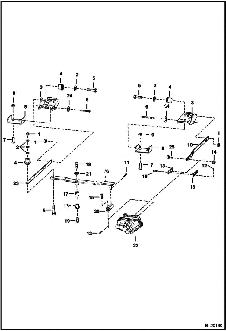 Схема запчастей Bobcat 800s - CONTROL PEDALS HYDRAULIC SYSTEM