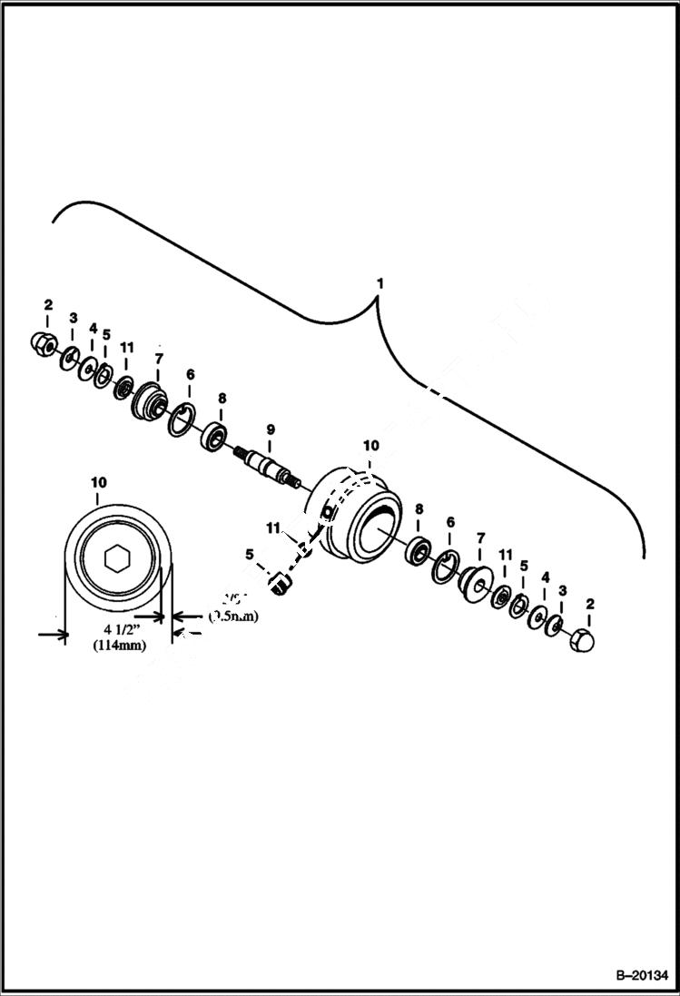 Схема запчастей Bobcat 325 - TRACK ROLLER (Steel) (W/ Oil Plug) UNDERCARRIAGE