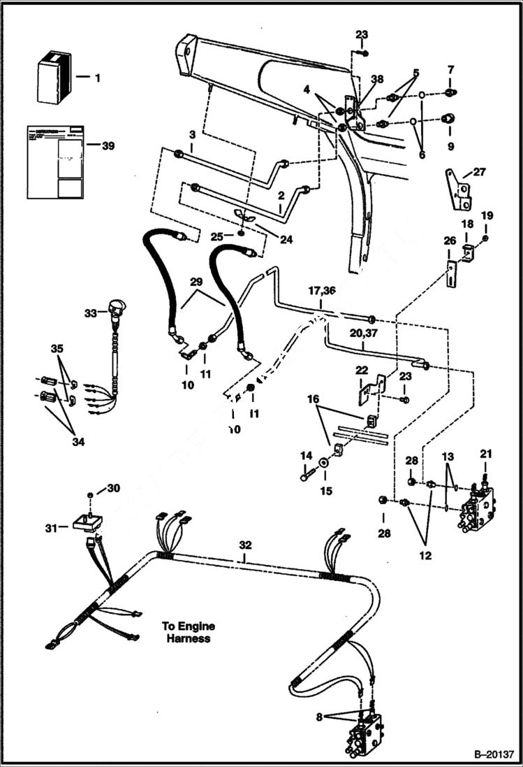 Схема запчастей Bobcat 700s - FRONT AUXILIARY KIT (W/Flush Face Couplers) (5147 12462-12999, 5149 11210-11452) ACCESSORIES & OPTIONS