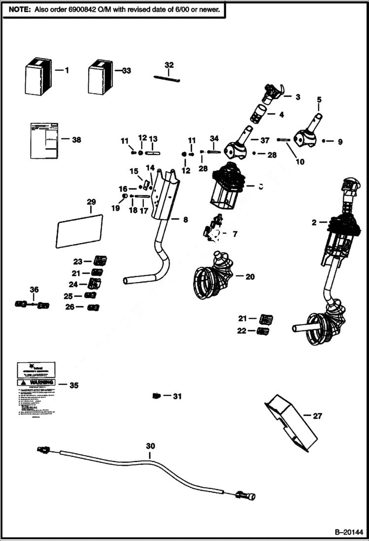 Схема запчастей Bobcat 800s - HAND CONTROL KIT (W/ Push Button Float) (F-Series) ACCESSORIES & OPTIONS