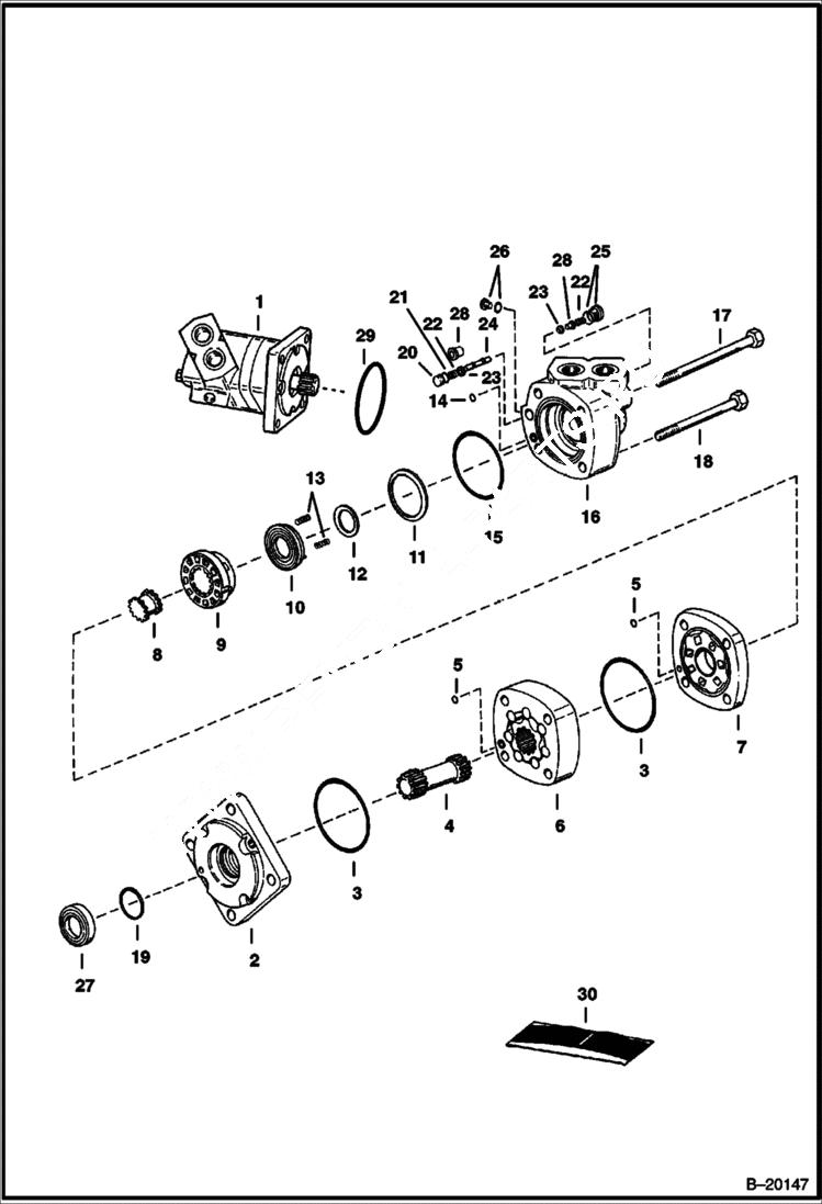 Схема запчастей Bobcat 800s - HYDROSTATIC MOTOR HYDROSTATIC SYSTEM