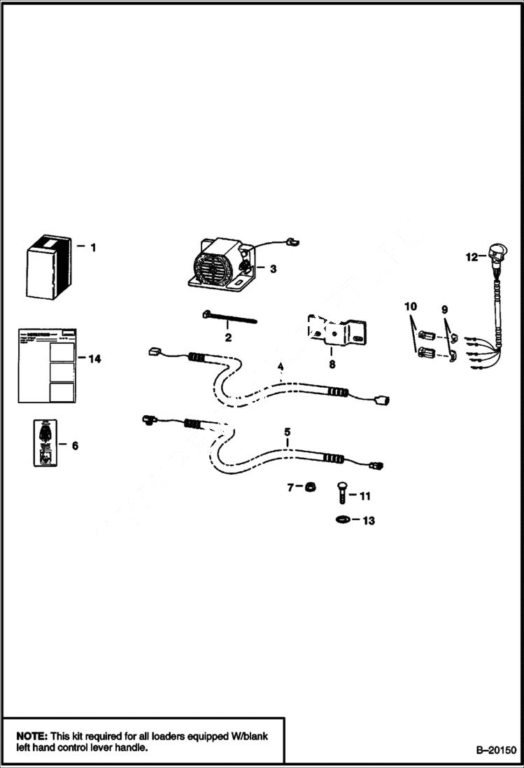 Схема запчастей Bobcat 800s - HORN KIT ACCESSORIES & OPTIONS