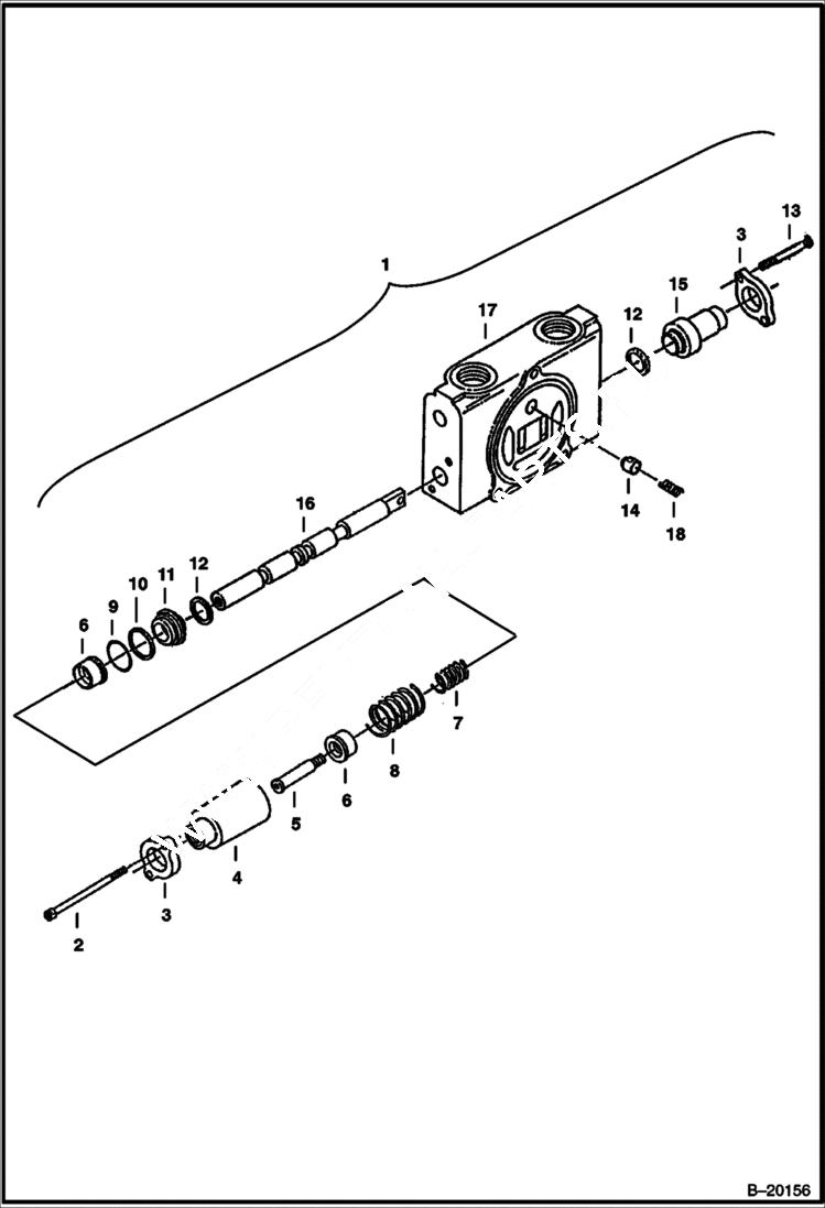 Схема запчастей Bobcat 325 - VALVE SECTION (Boom, Bucket and Arm) HYDRAULIC SYSTEM