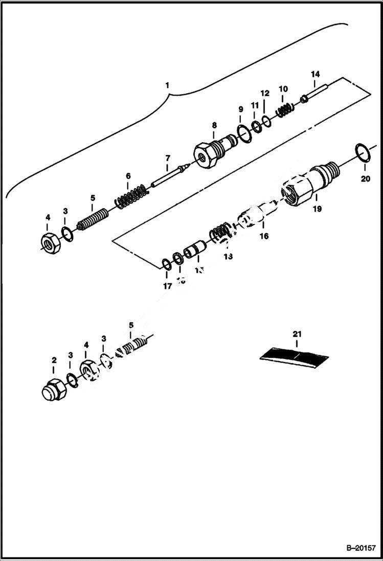 Схема запчастей Bobcat 325 - RELIEF VALVE (6 Spool) HYDRAULIC SYSTEM