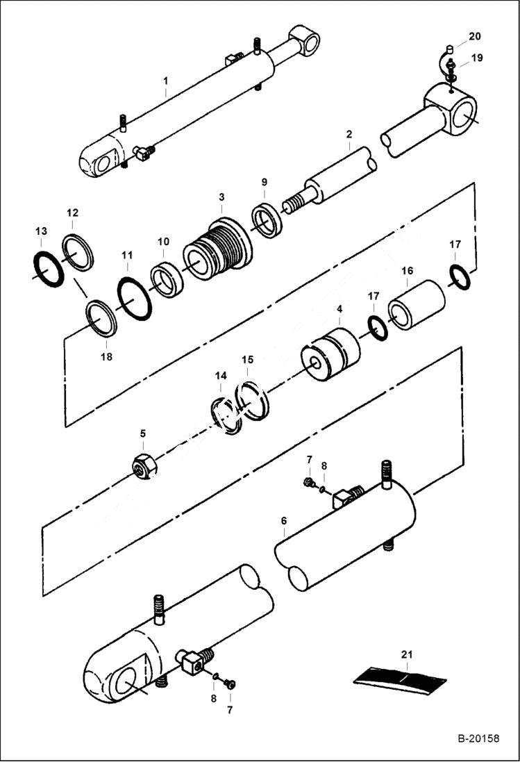 Схема запчастей Bobcat 325 - BLADE CYLINDER HYDRAULIC SYSTEM