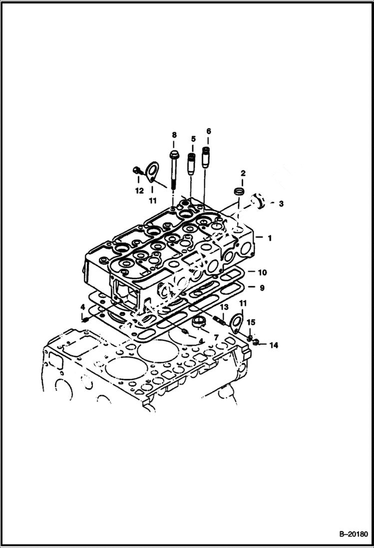 Схема запчастей Bobcat 325 - CYLINDER HEAD POWER UNIT