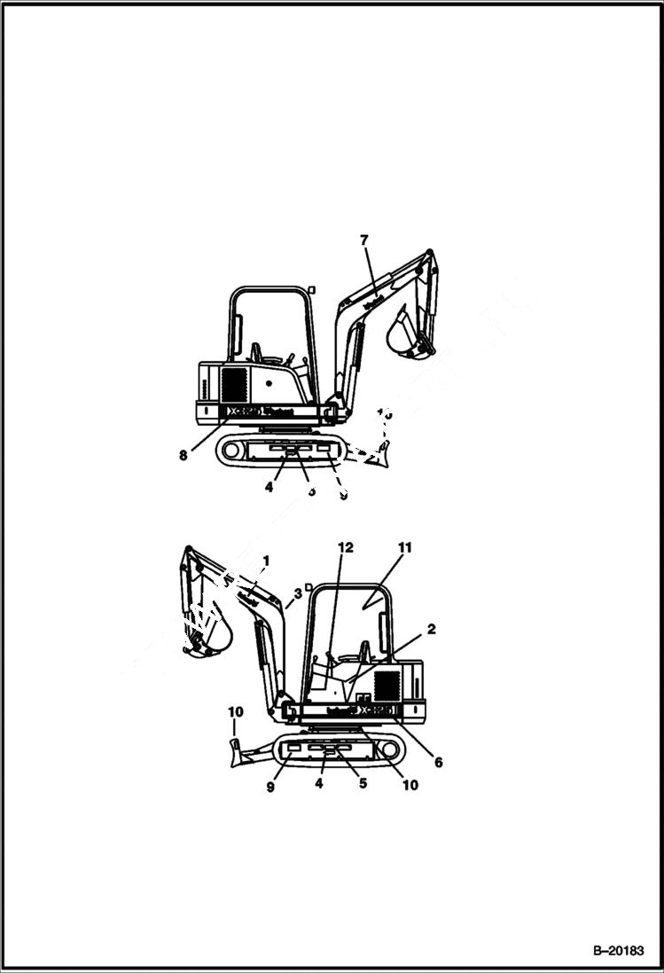 Схема запчастей Bobcat 325 - DECALS ACCESSORIES & OPTIONS