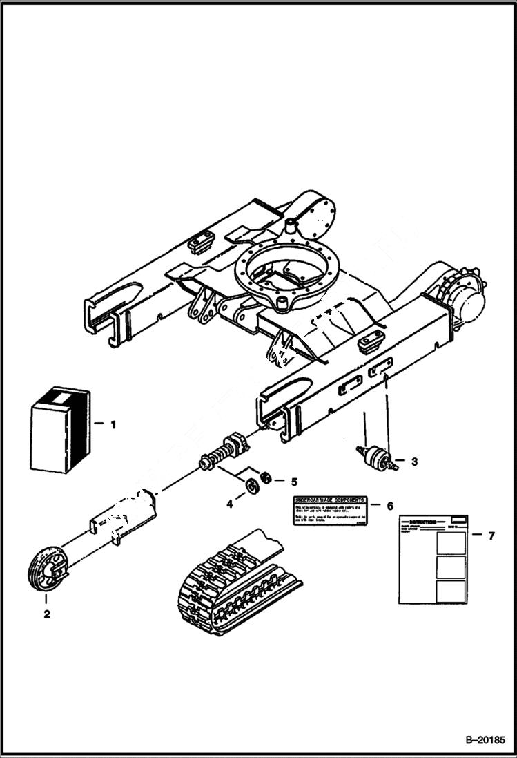 Схема запчастей Bobcat 325 - TRACK DERAILING KIT (Rubber Track Only) ACCESSORIES & OPTIONS