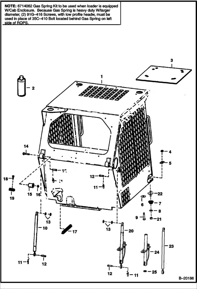 Схема запчастей Bobcat 700s - OPERATOR CAB MAIN FRAME