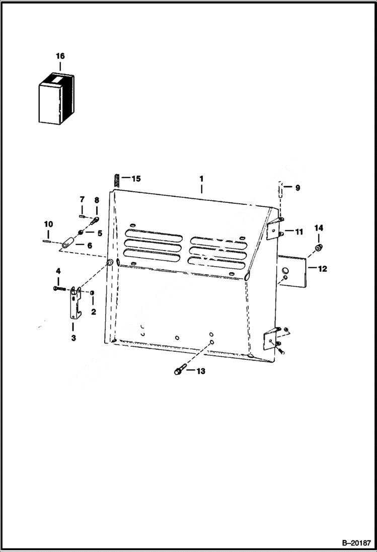 Схема запчастей Bobcat 700s - REAR DOOR MAIN FRAME