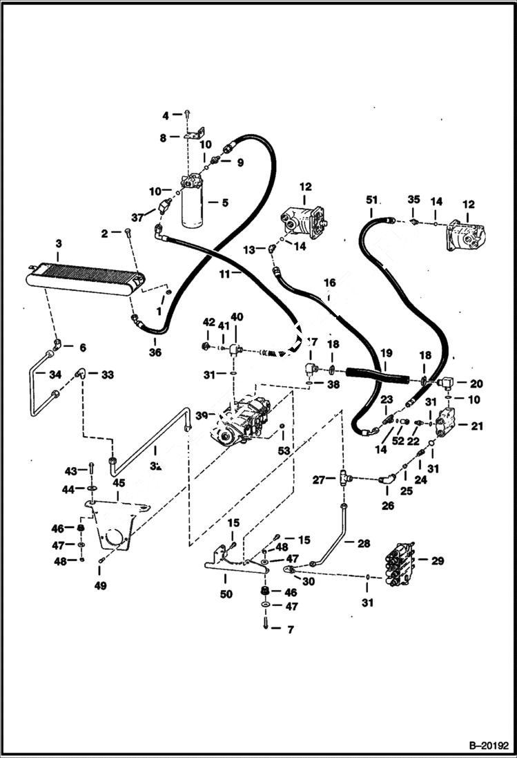 Схема запчастей Bobcat 700s - HYDROSTATIC CIRCUITRY HYDROSTATIC SYSTEM