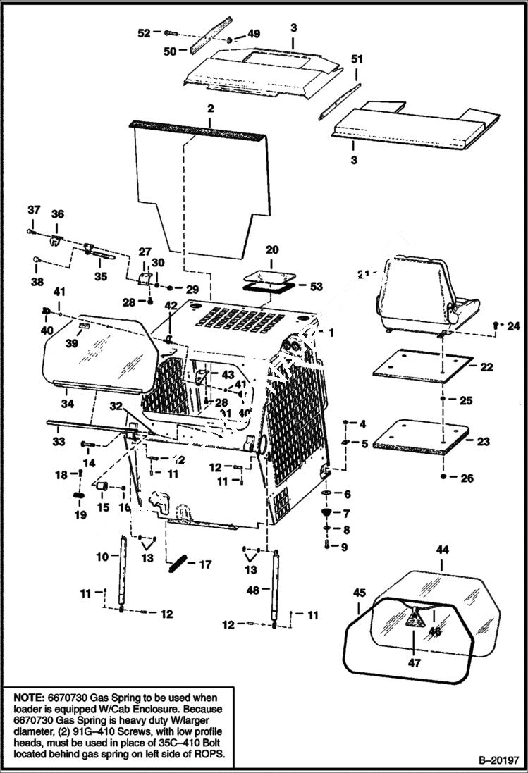 Схема запчастей Bobcat 700s - OPERATOR CAB (Deluxe) ACCESSORIES & OPTIONS