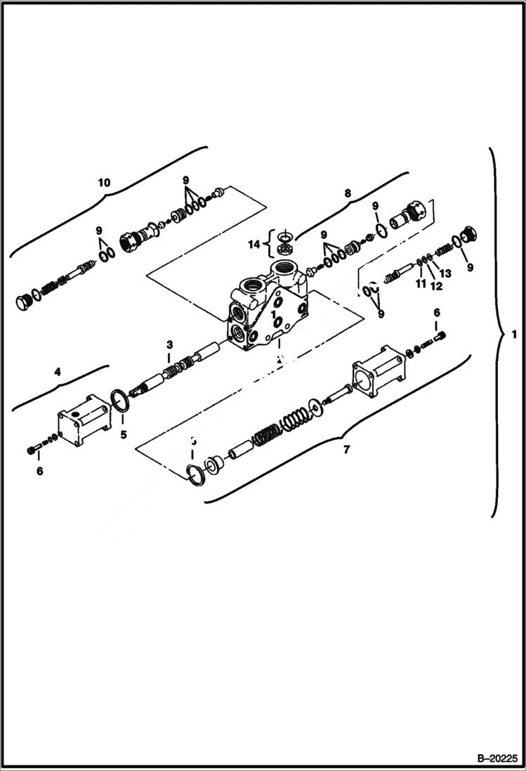 Схема запчастей Bobcat 331 - VALVE SECTION HYDRAULIC SYSTEM