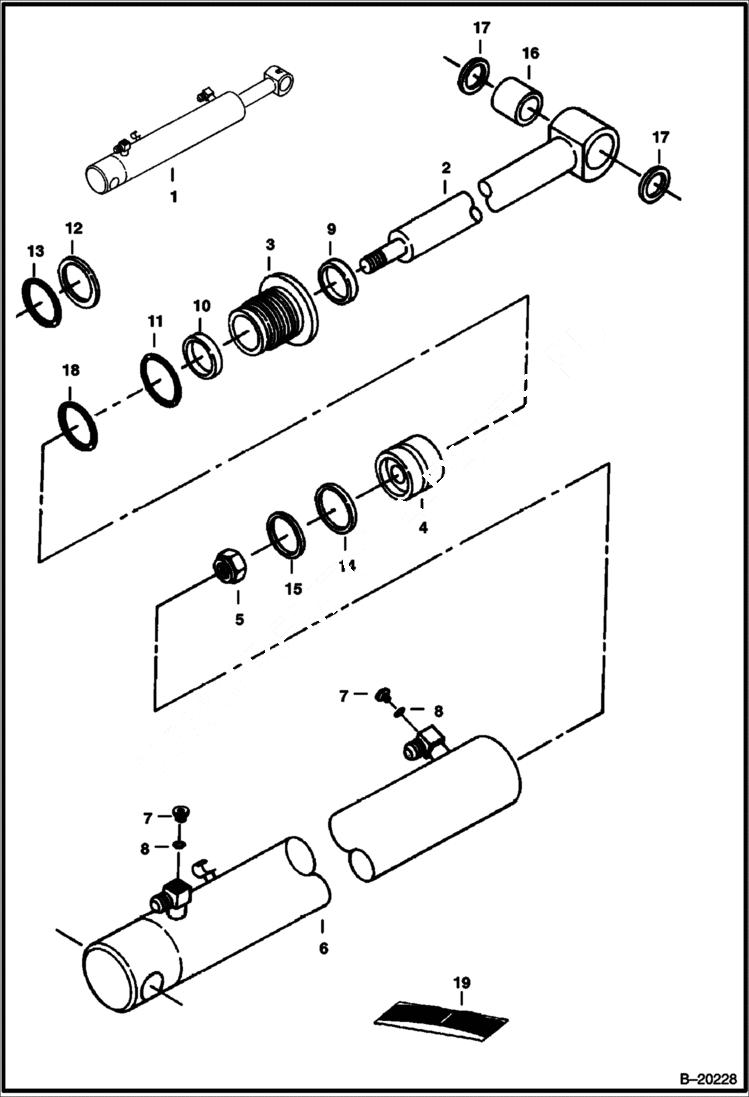 Схема запчастей Bobcat 331 - ARM CYLINDER (S/N 512911001-512911999) HYDRAULIC SYSTEM