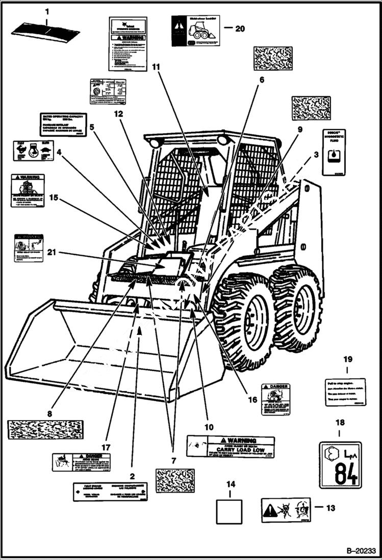 Схема запчастей Bobcat 700s - DECALS ACCESSORIES & OPTIONS