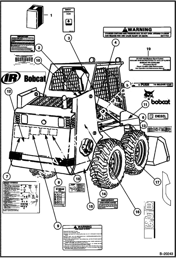 Схема запчастей Bobcat 800s - DECALS ACCESSORIES & OPTIONS