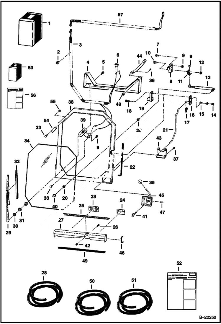 Схема запчастей Bobcat 800s - CAB DOOR (R.H. Hinged) ACCESSORIES & OPTIONS