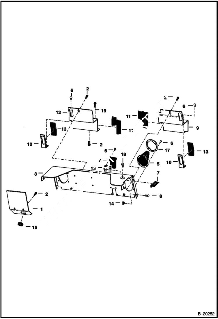 Схема запчастей Bobcat 700s - PANELS (S/N 13760 & Above) MAIN FRAME